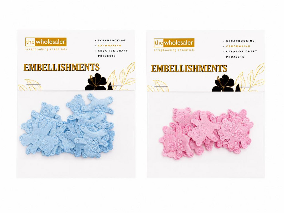 Embellishment Bear Baby Blue and Pink