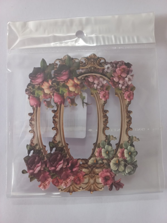 Embossed flower design frame stickers