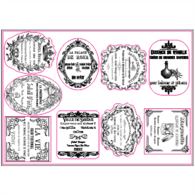 French Style Sticker Sheet A4