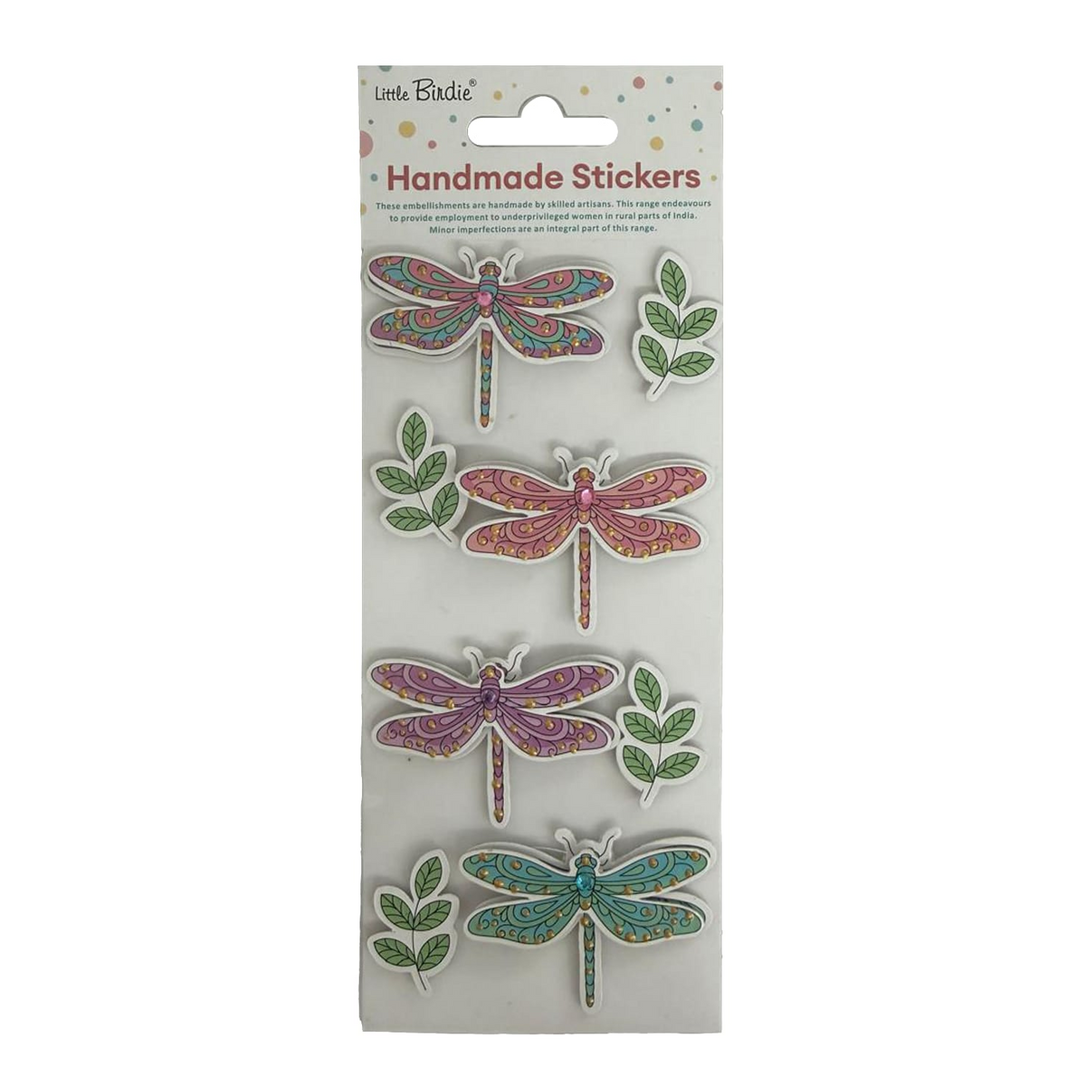 Handmade Stickers Doodle Dragonfly