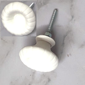 White Resin Doorknob Harebell