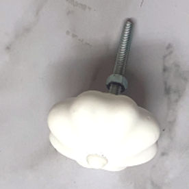 White Resin Doorknob Vintage Pumpkin