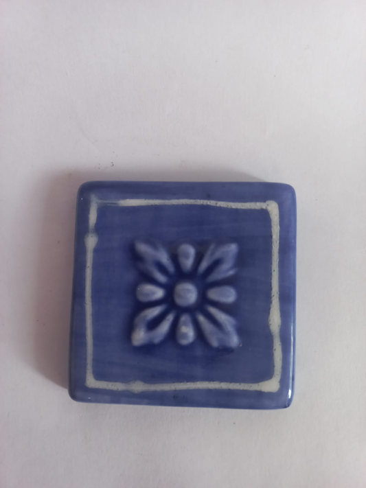 Mosaic Insert Blue Flower 50x50
