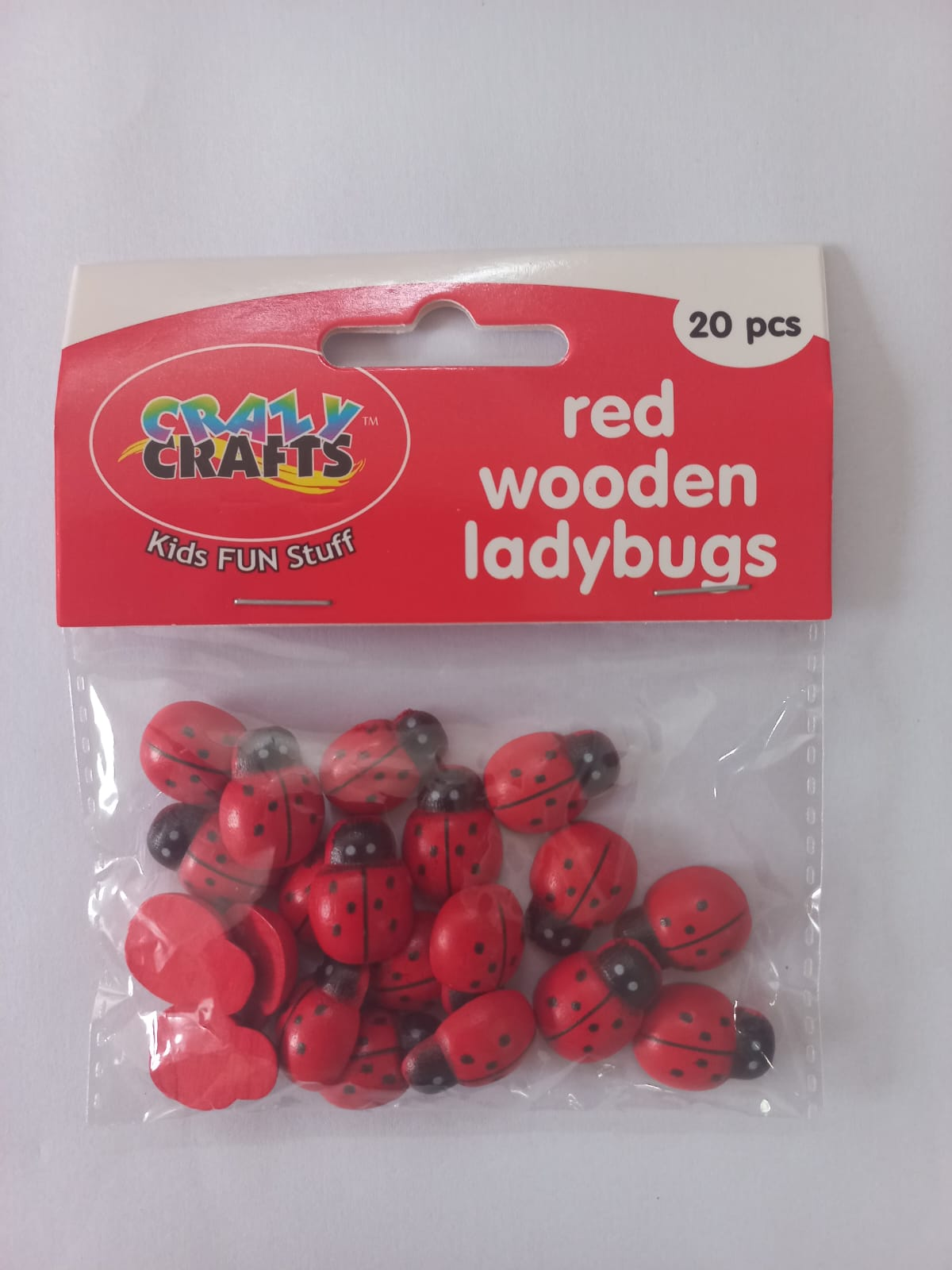 Red wooden lady bugs