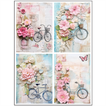 Tear Resistant Deco Print A6 Shabby Bicycle