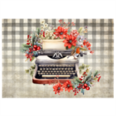 Tear Resistant Deco Print Festive Typewriter