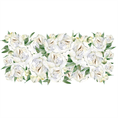 Vinyl Transfer Border White Bloom