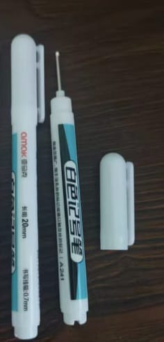 White Marker Pen with a 0.7Mm Tip
