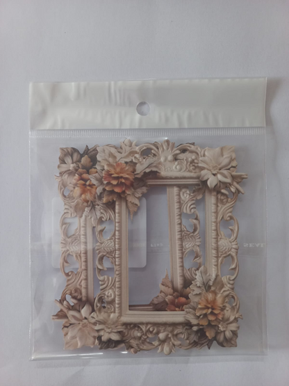 Embossed flower design frame stickers