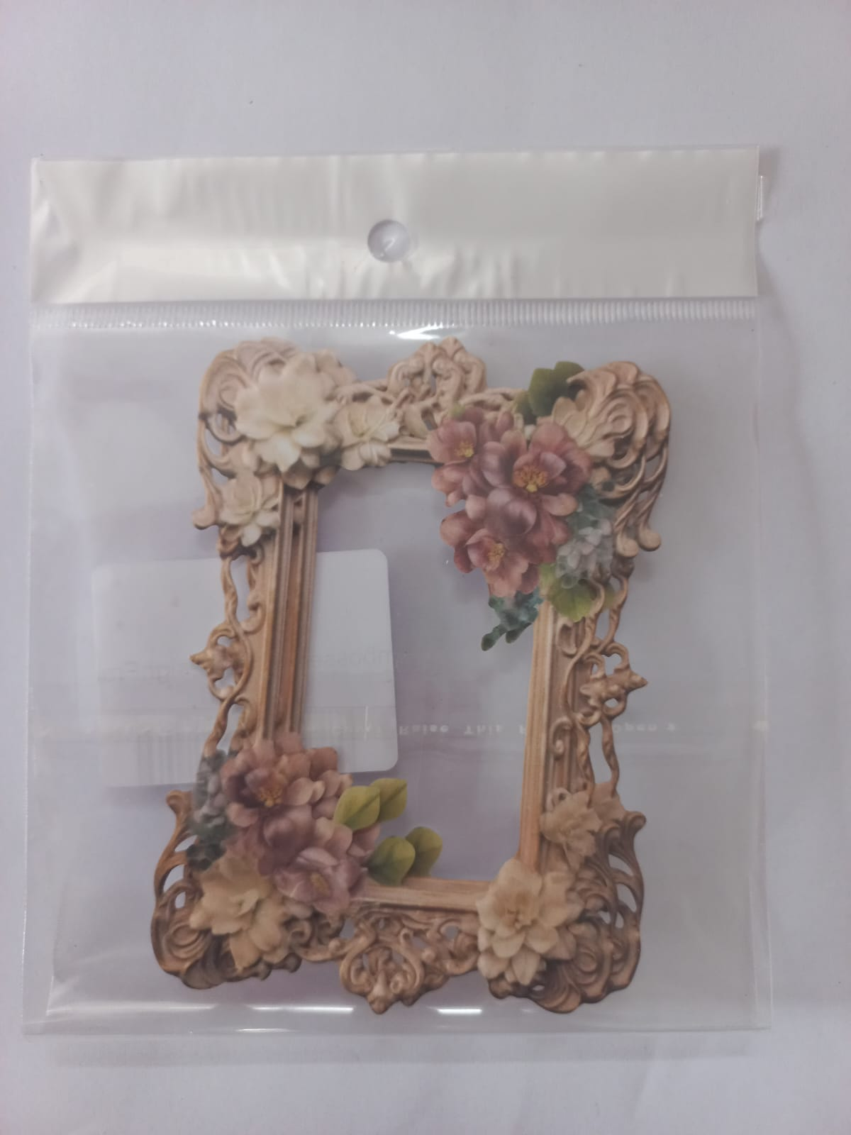 Embossed flower design frame stickers large