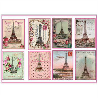 French Style Perfume Sticker Sheet A4