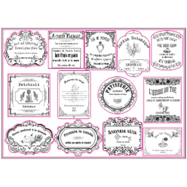 French Style Sticker Sheet A4