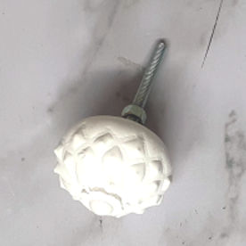 White Resin Doorknob Mimosa
