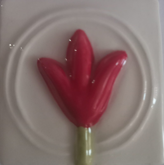 Mosaic Insert Red Flower 80x80