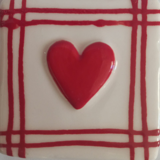 Mosaic Insert Red Heart in Stripes