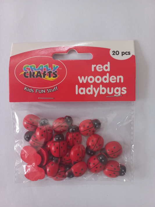 Red wooden lady bugs