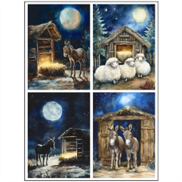 Tear Resistant Deco Print A6 Christmas Nativity
