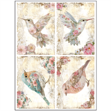 Tear Resistant Deco Print A6 Shabby Birdie