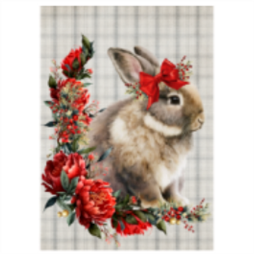 Tear Resistant Deco Print Christmas Rabbit