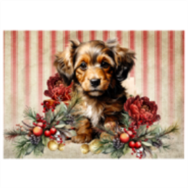 Tear Resistant Deco Print Festive Peony Pup