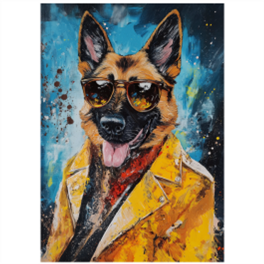 Tear Resistant Deco Print Music Star German Shepard