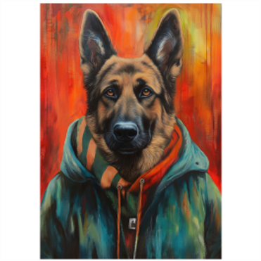 Tear Resistant Deco Print Music Star German Shepard