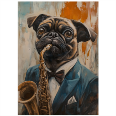 Tear Resistant Deco Print Music Star Pug