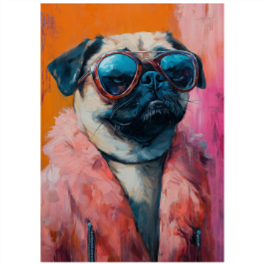 Tear Resistant Deco Print Music Star Pug
