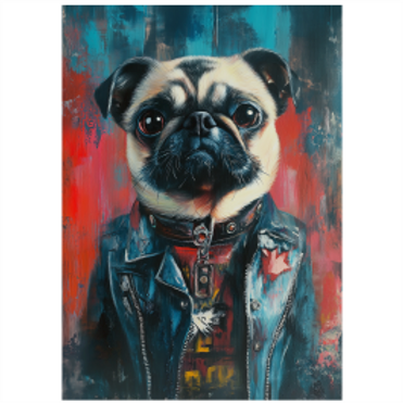Tear Resistant Deco Print Music Star Pug