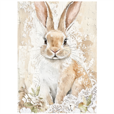 Tear Resistant Deco Print Shabby Bunny