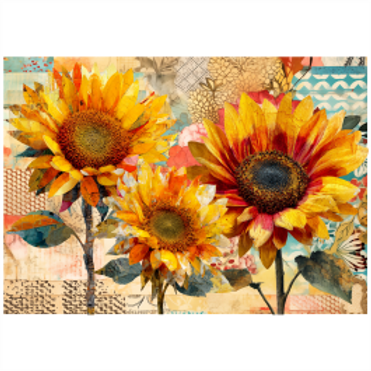 Tear Resistant Deco Print Sunflower Fussy