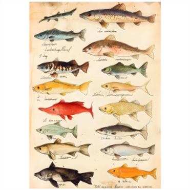 Tear Resistant Deco Print Fish