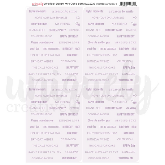 Ultraviolet Delight Mini cut a parts