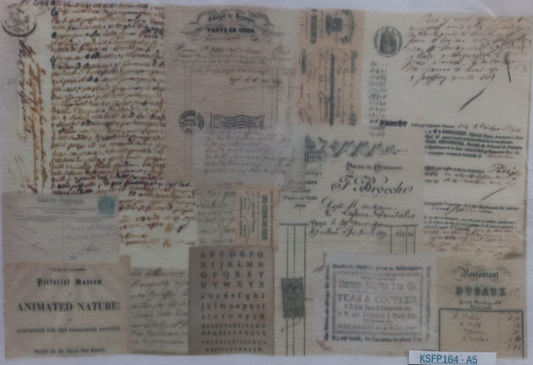 Vintage Handwritten Letters and Postcards Print A5