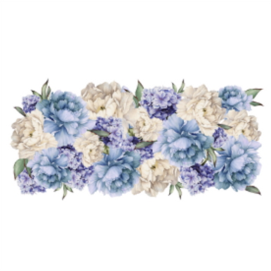 Vinyl Transfer Border Blue Bloom, Hydrangea