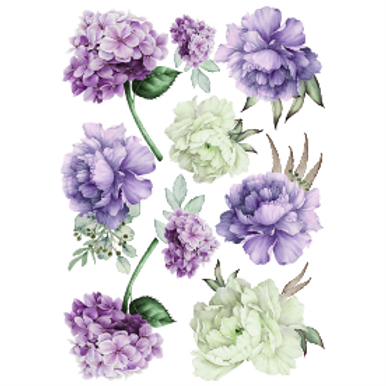 Vinyl Transfer Purple Bloom and Hydrangea A3